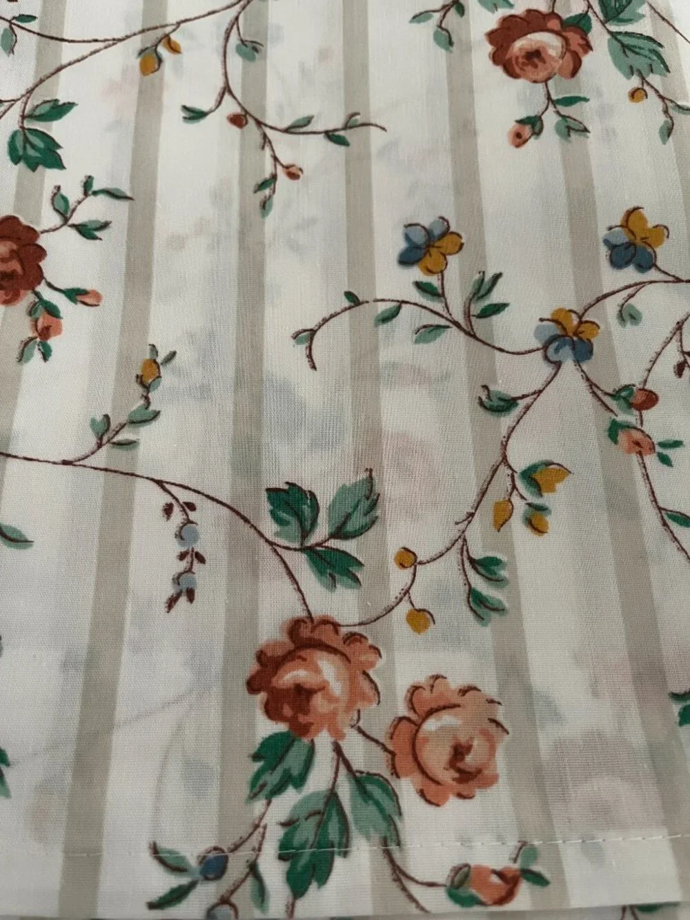 Vintage 1980s JCPenney Susan Cottagecore Roses Full/Queen Flat Sheet Pillowcases